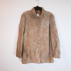 Vintage St Johns Bay Mens Jacket XL Faux Suede Washable Motorcycle 90's Y2K